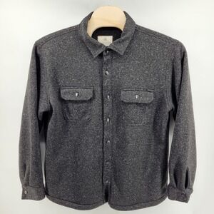 Legendary Whitetails Mens XL Fleece Shirt Jacket Button Front Gray Cabin Core‎